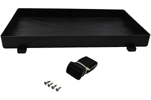 HOMYL 1 Piece Black Boat Battery Tray Holder Fits 24 Series with Stainless Steel Buckle Strap