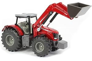 siku 1985, Tracteur Massey Ferguson 8690 avec Chargeur frontal Mobile, 1:50, Métal/Plastique, Rouge,