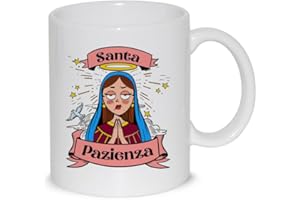 thedifferent Tazza Colazione Latte thè Mug Relax con grafica simpatica - Santa Pazienza - idea regalo compleanno natale