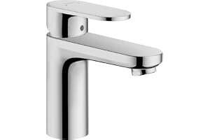 hansgrohe Vernis Blend - Tvättställsblandare utan bottenventil, Vattenkran badrum med utloppshöjd 88 mm, Badrumskran vattenbesparande (EcoSmart), krom, 71580000