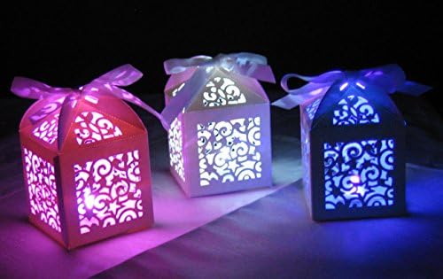 Party Table Decoration - Super Bright LED light in laser cut box - White
