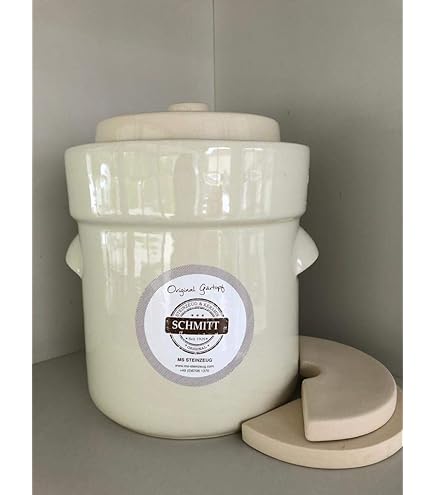 Nik.Schmitt Mini-Gärtopf 3 Liter Gelb - Steinzeug Gärtopf Traditionell