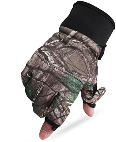 LZH Fishing Gloves Exposed Finger Fold-Back Finger Tip Gloves Nylon Velcro Shooting, Cycling , l