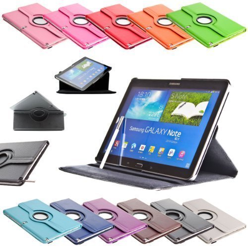 SVS-Trade Samsung Galaxy Note 2014 Edition 360 ° rotierbare Schutz Tasche Smart Cover 10.1 Zoll (Braun)
