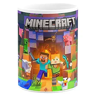 TrendoPrint Minecraft Cartoon Printed Coffee, Tea & Milk Mug/Cup - (350ml) Birthday and Return Gifts for Kids Boys Girls Friends Son Daughter Nephew Niece_(Crn-19)