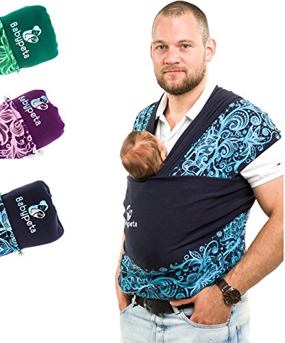 Unordinary Design Baby Wrap | Pattern baby sling | Extra Soft Baby Carrier | Baby Carriers By Babypeta | Premium Quality Baby Slings and Wraps (blue navy)