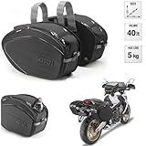 Givi EA100B - Par de maletas laterales de 40 litros, línea Easy-T, para moto, scooter, universales, color negro