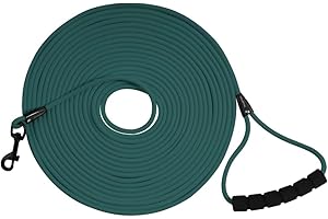 PLOUGHNAVI Laisse Longue pour Chien d'Extérieur - Corde Robuste avec Poignée et Sac de Rangement - Laisse de Dressage