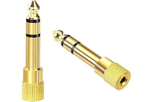 KIPTVO 2PCS Mini Jack to Jack Adapter, Headphone Jack Adapter, 3.5mm to 6.35mm Audio Jack, Audio Adaptor 1/8 to 1/4 Inch Plug Stereo Aux Converter, for Electric Keyboard Mixer Amplifier Speaker Earphone