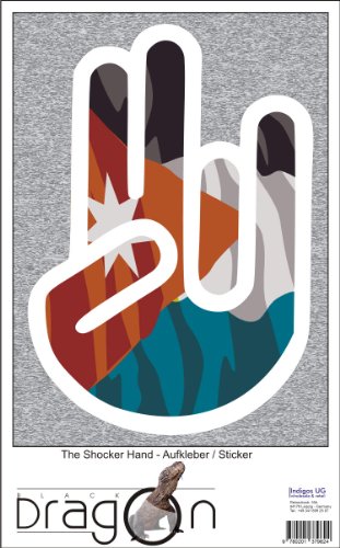 The Shocker Hand - Laptop Notebook Skin Sticker Cover Art Decal - 210x144 mm white Outline with Flag - Jordan