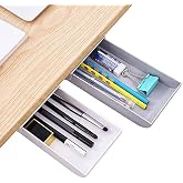 AMZMUKAUP 2 self-adhesive drawers, drawer organizer, hidden pencil rack, desk holder, office, lead k