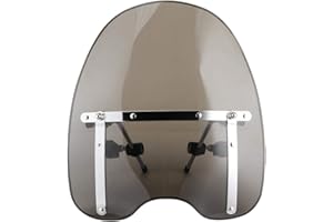 JIULAN Motorcycle Windscreen100 Universal Wind Screen Curved Motorcycle Windscreen Windshield Spoiler Riding Accessory (Smoky)