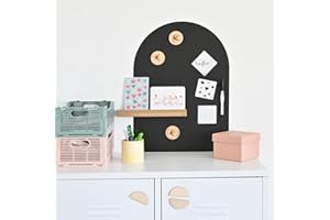 FERFLEX - Tableau noir magnetique - Arche - Ardoise effacable - Deco murale avec bande magnetique adhesive repositionnable - Vendu avec 8 aimants argentés & 1 rouleau d’adhésif aimanté - 42x58cm.