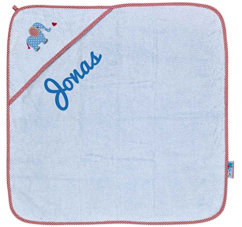 Preisvergleich Produktbild Spiegelburg 12600 Babyglück Kapuzenbadetuch Elefant mit Namen bestickt