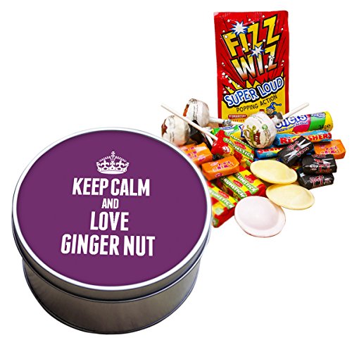 Duke Gifts PURPLE Keep Calm and Love Ginger Nut Retro Sweet Tin 1125
