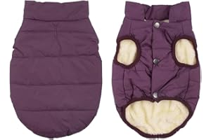 YEALAY Dog Winter Jacket Coat Windproof Puppy Dog Winter Vest Warm Fleece Clothes for Small Medium Large Dogs Apparel Cold Weather/Leash Hole (Small, Purple)