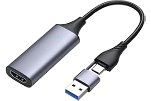 QUWEM 4K 60Hz Carte de Capture Vidéo HDMI Entrée 1080P 60FPS HD Carte Acquisition 3.0 pour Streaming Jeux PS5/PS4/Xbox/Switch Enseignement en Ligne et Enregistrement Compatible avec MacBook iPad Caméra PC