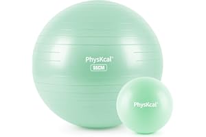 PhysKcal Pallina da Ginnastica 55-85 cm e 23 cm Set di Palline da Pilates, Anti-Scoppio, Antiscivolo, Pallina per Equilibrio, Fitball Gravidanza - Migliora Stabilità, Equilibrio e Postura