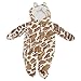 Baby Unisex Animal Print All In One Hooded Winter Snowsuit (0-3 Months) (Cow)