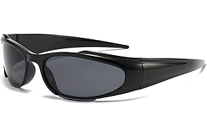 LJCZKA Lunette de Soleil Enveloppantes la Mode Homme Femme - y2k Lunettes de Soleil Ovale Lunettes de Cyclisme Vélo Sport de Protection UV