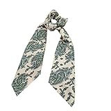 【A Variety of Ways to Wear】Scarf-Pony good in any type of hair style, You can separate the scrunchies and scarf because they are both cute and can be worn separately Wrap it around your bun; Loop it around to create a bow;Tie it around your ponytail .They're all good ways.