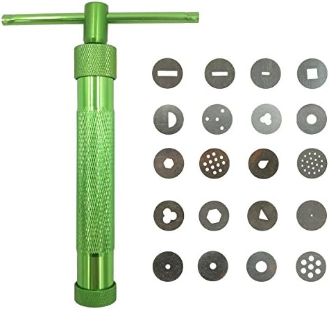 Devolare Clay Extruder Clay Gun Tool with 20 Discs (Green)