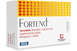 P PHARMASUISSE LABORATORIES Fortend® Integratore Alimentare per il Benessere di Tendini e Legamenti - a base di Curcumina MicroActive®, Epigallocatechin gallato e Bromelina con Coenzima Q10, Manganese e Selenio - 20 compresse
