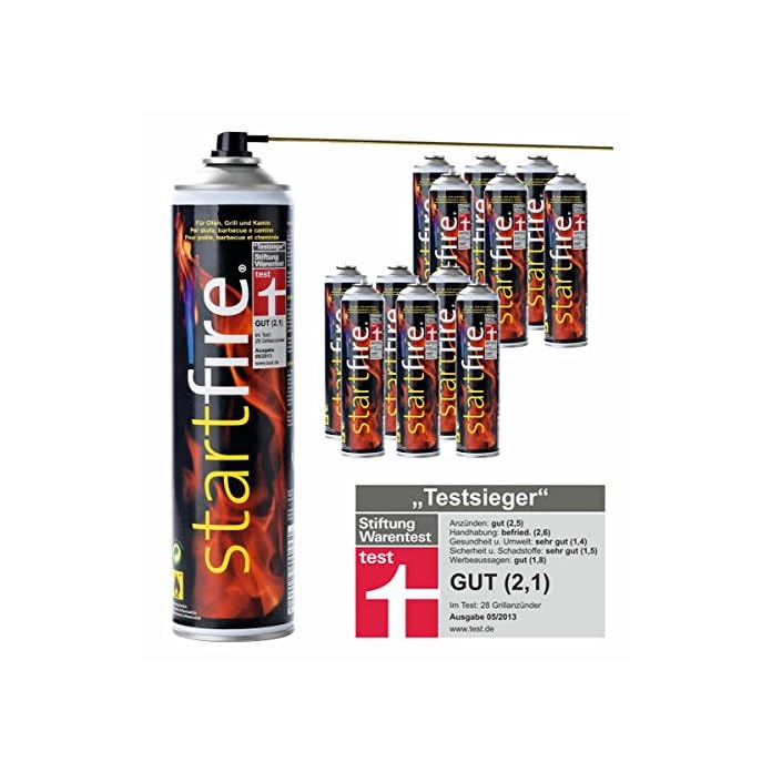 12x Startfire Grillanznder Spray 600ml Kaminanznder Grill Kamin Anznder Feuerspray