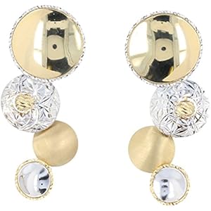 Gioiello Italiano - Glitter Ohrringe in Gelb- und Weißgold