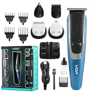 VGR 6-in-1, Face, Hair and Body - Multi Grooming Kit. Hair Trimmer Beard Trimmer Ear & Nose Trimmer Head Shaver Beard Styling Full Body Grooming Kit Fully, 120 minutes Runtime