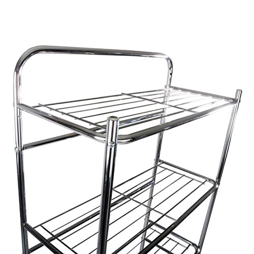 casa pura® Badregal Savona | platzsparender WC-Überbau | freistehend, ohne Bohren | verchromt | 3 Ablageböden | 59,5x26x151,5 cm - 4