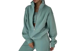 Dihope Sportiva Donna Completa Invernale Tuta 2 Pezzi Felpa con Cappuccio a Maniche Lunghe Elegante e Pantaloni Caldo Tinta unita Completi con Tasca l'autunno Per Jogging Yoga Sportiva Casual