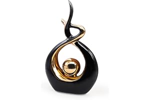 UENNM Keramik Dekorationsobjekt, Modern Skulpturen Abstrakte Deko, Wohnzimmer Moderne Dekoration Abstraktes Handwerk für Dekoration Schlafzimmer Tischdekoration Büro Skulptur Wohnungen Und Statuen(Black)