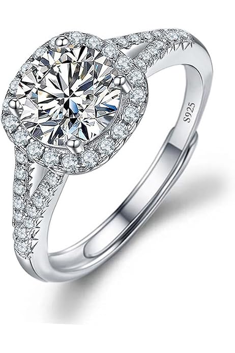 Bague Femme Argent 925 Avec Zircon – Réglable, Idéale Fiançailles, Promesse Ou Alliance