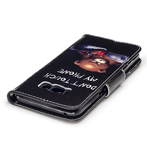 Felfy Hülle für Galaxy S8,Samsung S8 Lederhülle,Galaxy S8 Handyhülle Flip Wallet PU Lederhülle Magnetic Buckle Handyhülle Ledercase Tasche Hüllen Brieftasche Bunte Gemalt Malerei Schmetterlinge Blumen Bär Feder Vögel Muster [PU Leder & Silikon Innenschale] Schutzhülle Tasche Schale Handy Etui Karten Slot Lederhülle für Samsung Galaxy S8 (Don’t Touch My Phone) + 1x Silver Stylus+ 1x Bling Dust Plug[Farbe Random] - 2