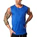 Produktbild HCFKJ T-Shirt Blusen Herren, Fitnessstudio Bodybuilding Fitness Muskel ärmelloses Unterhemd T-Shirt Top Weste Tank (M, Blue)