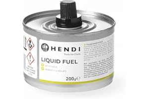 HENDI Combustible liquide, avec mèche, carburant liquide, brûleurs à mèche chauffantes pour réchauds, plats chauds, chafing dishes à Buffet, lot de 24 boîtes de 6 heures de combustible 200 g