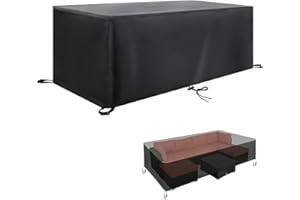 HYFBH Wodoodporne pokrowce na meble ogrodowe, 280 x 130 x 75 cm (dł. x szer. x wys.), wytrzymały materiał Oxford, wiatroszczelny, odporny na promieniowanie UV, pokrowiec na meble rattanowe, prostokątny ze