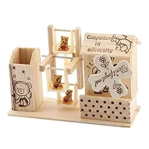 STORE77 Musical Wooden Showpiece Jhoola Hammock, Table Decor, ( Set of 2 )