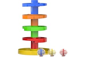 WEofferwhatYOUwant Ball Drop Toy – Montessori STEM Tower for Toddlers 9M+ | 8-Piece Set with Stackable Ramps & 4.6 cm Rattle Balls | Sensory Coordination Toy | Safe, Expandable, Easy Storage