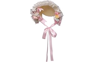 COSDREAMER Bonnets victoriens en en Dentelle et Fleurs pour Filles et Femmes