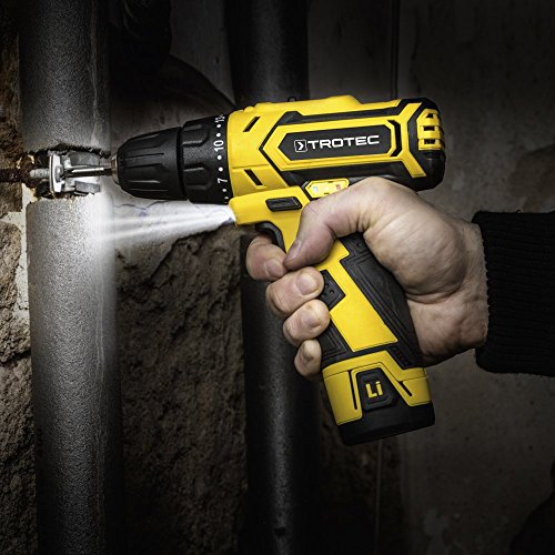 Trotec Professional Akku-Bohrschrauber PSCS 10-12V (1500 mAh, 2 x 50 mm Bits, 2 Gang, 22 Nm, 19+1 Drehmomentstufen, LED-Arbeitsleuchte, inkl. Koffer), 4410000101 - 9