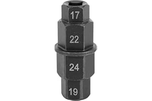 VOBOR Eje de neumático de Motocicleta,Herramienta de Husillo de Motocicleta,Eje Hexagonal Llave de Desmontaje 17/19/22/24 mm para la Rueda Trasera Delantera de la Motocicleta
