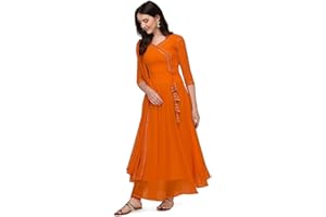 Estationeryhouse Dames Georgette Anarkali Kurta Kurti met Dupatta (broek niet inbegrepen)