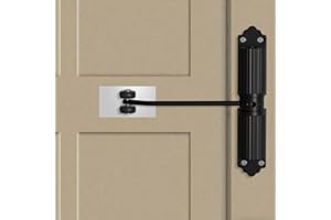 FOGARI Muelle Cierrapuertas, Cierra Puertas Automático, Muelles para puertas de 60kg, con Varilla de Ajuste, Placa de Montaje y Tornillos, Fácil de Instalar, para Residencial & Comercial (L 1pc Negro)