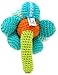 Pebble crochet flower rattle - turquoise