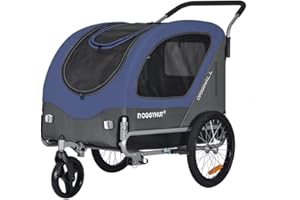 ‎DOGGYHUT Doggyhut Tiggo 80405 Original Large Bicycle Trailer & Dog Buggy 2 in 1 for Dogs up to 35 kg Dog Trailer Jogger Dog Pram with Parking Brake