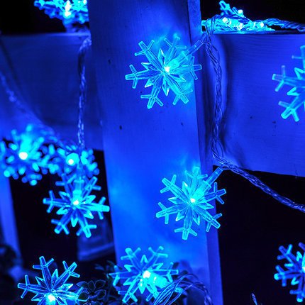NNIUK 40 LED Snowflakes Fairy String Light Battery Operated Lights for Christmas Tree Lights Gardens Home Wedding