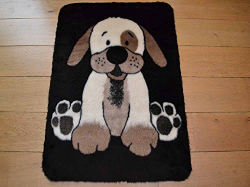 Puppy Non Slip Machine Washable Sheepskin Style Kids Rug. Size 70cm x 95cm
