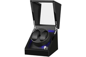 MOOPHYSHAM Remontoir de Montre Automatique, boîtier Automatique pour 1 ou 2 Montres, alimenté par Batterie ou Adaptateur Secteur